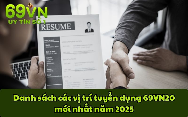 Danh sách các vị trí tuyển dụng 69vn mới nhất năm 2025