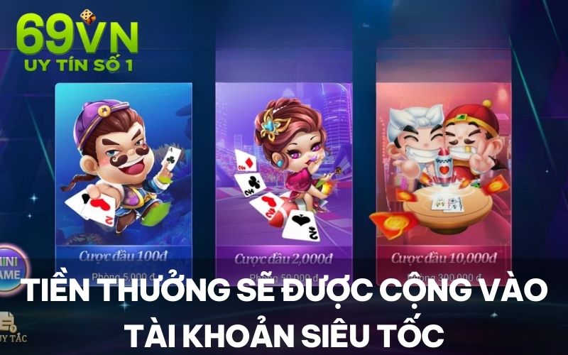 Tiền thưởng sẽ được cộng vào tài khoản siêu tốc